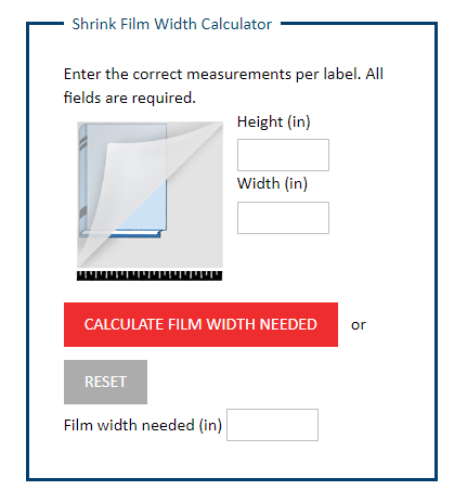 Shrink Wrap Calculator